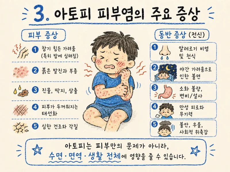 아토피 피부염의 주요 증상