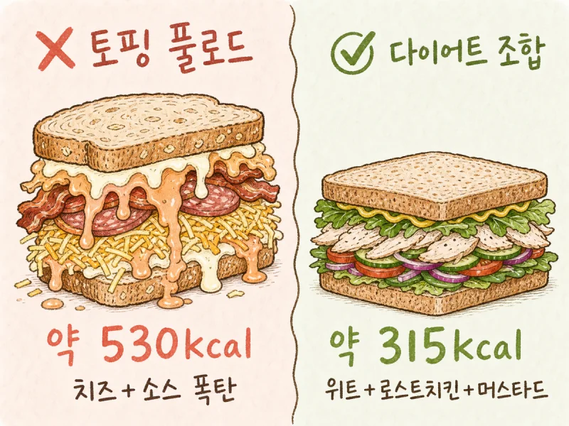 6. 같은 매장 다른 결과 — 칼로리 200kcal 차이