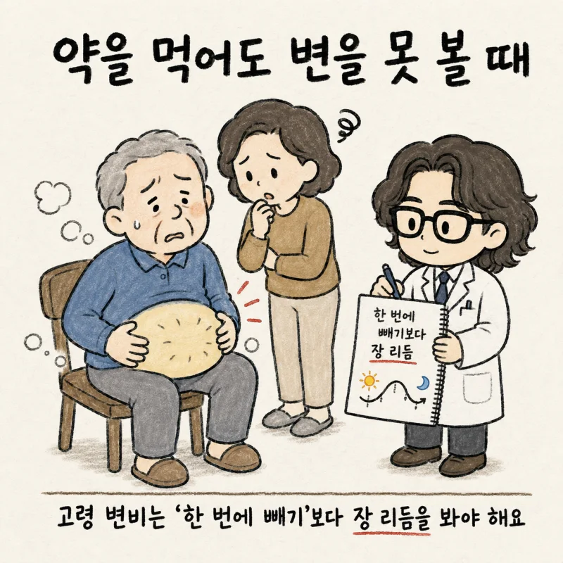 90대 고령 변비, 약을 먹어도 못 보고 배가 빵빵할 때 | 인천 송도 변비 한약
