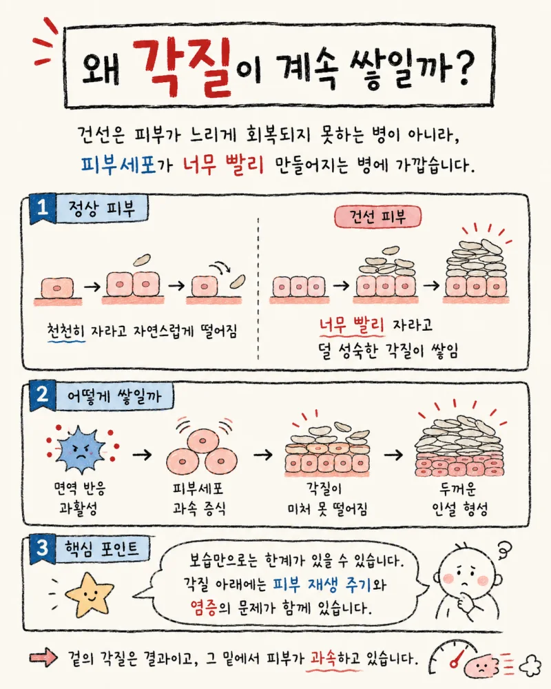 만성 건선, 백록담의 접근