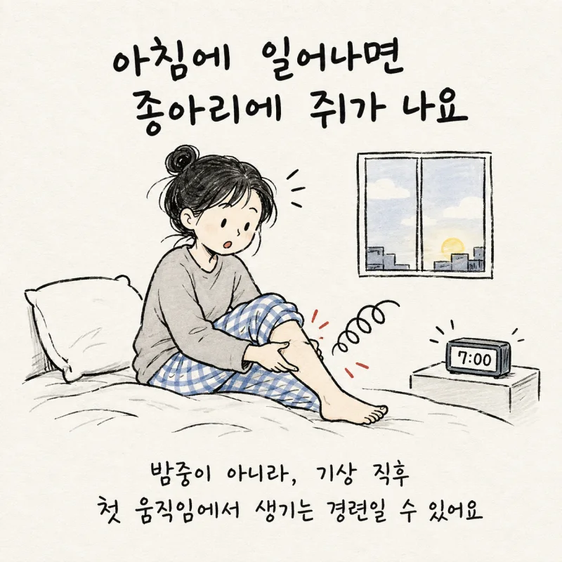 아침에 일어나면 종아리에 쥐가 나요 | 인천 송도 종아리 근육경련