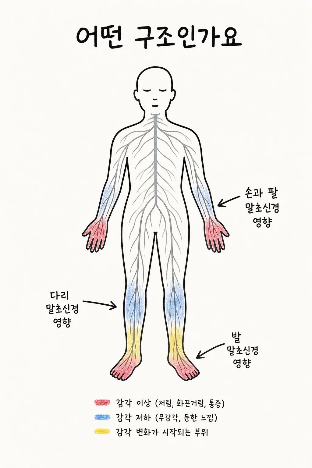 메디컬 도판 — 말초신경 주변 미세순환과 정체 구조