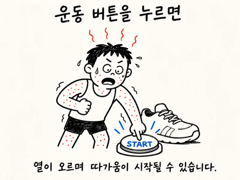 오래된 콜린성두드러기 환자분들께